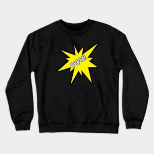 cartoon pow word and star Crewneck Sweatshirt